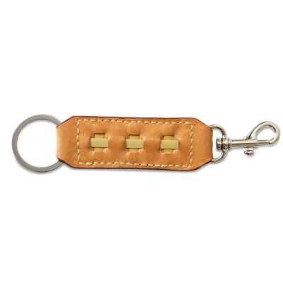 Leather Key Ring and Clasp-Hazelnut Brown