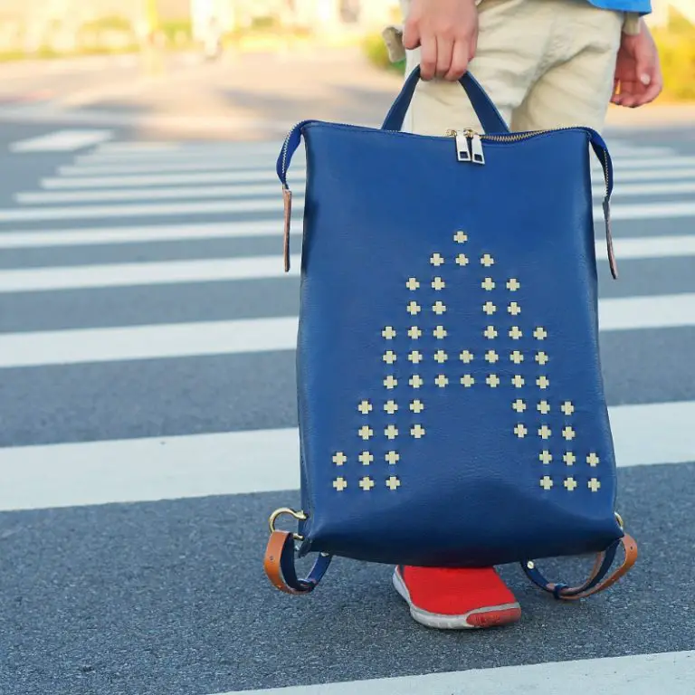 Bamboo Woven Leather Backpack