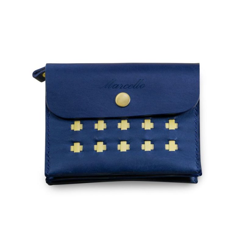 accordion wallet marine blue