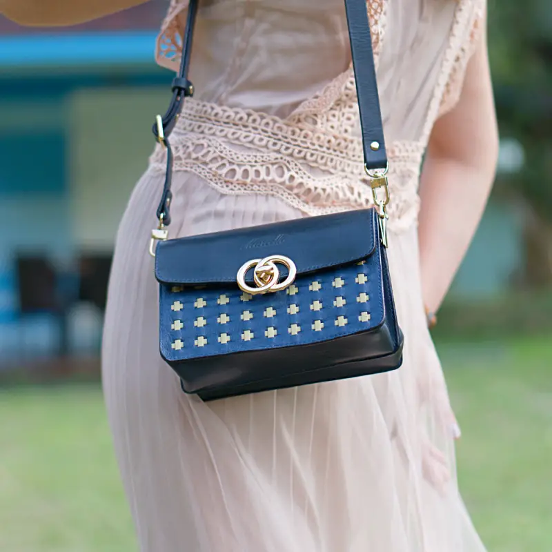 blue mini purse model