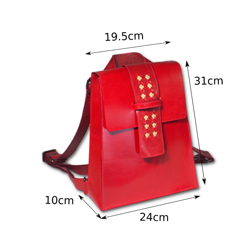 red mini backpack dimensions