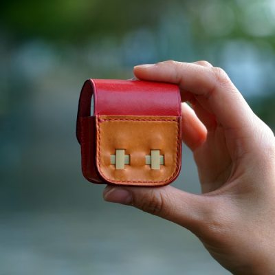 Leather AirPod Case in Bamboo